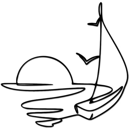 Arte da Parete in Metallo, Decorazione da Parete for la casa in Barca a Vela e Sole, Scultura Minimalista da Parete in Mare Nautico for Camera da Letto, Bagno, Soggiorno