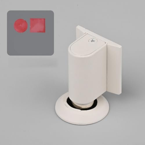 Tope magnético para puerta, tope de puerta sin perforaciones, soporte magnético silencioso de altura ajustable, para zócalos, patio, exterior, aleación de zinc (blanco)