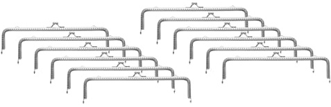 QUARKZMAN 12pcs Marco de Bolso de Metal, 20cm/7.9 Arco Retro con Cierre de Beso Grabado para Bolso de Mano, Monedero, Bolso de Embrague, Reemplazos de Herrajes (Plata)