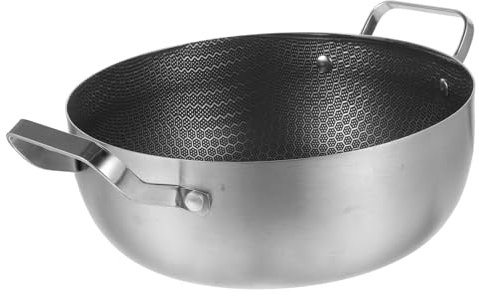 FUNNETOYU Padella Antiaderente Piccola per Uova Rivestimento in Acciaio Inossidabile Fondo Piatto per Cottura Uniforme Doppio Manico per Facile Impugnatura e Versamento