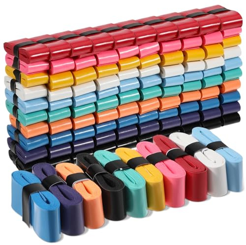 JJUNW 100 PCS Tennis Badminton Racket Overgrips Bulk, Anti Slip and Absorbent Grip Handle Wrap Finishing Tape for Tennis Badminton Squash Rackets