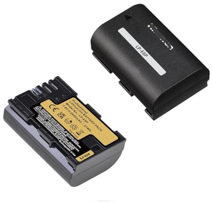 2850mAh LP-E6P LP E6P-batteri, Kompatibelt Med Canon, For EOS R5 Mark II 5D Mark III(2xBattery)
