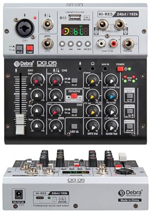 Mesa de Mezclas, Tarjeta de sonido con interfaz DG05 de 24 bits y 192 k con monitorización, calidad de estudio, 5,0 BT for PC, grabación en de guitarra eléctrica, canto