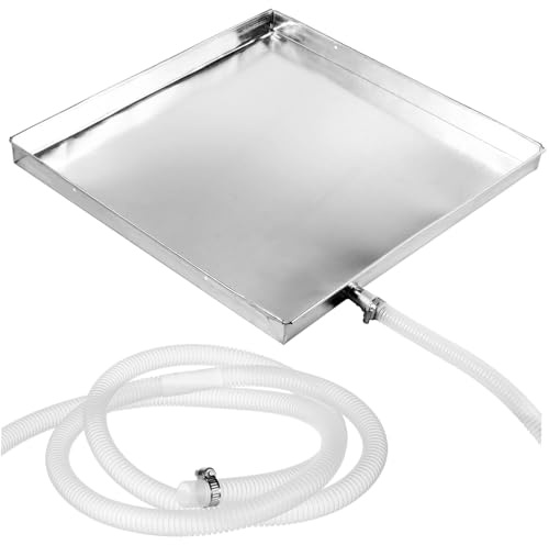 Vaschetta con Condizionatore in Acciaio Inossidabile Argento | Montaggio Semplice, Design Anti Perdita, Compatibile con Vari Modelli, per Unità Esterne