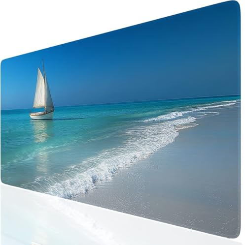 Boot Mauspad XXL, Grün Mousepad 800x300mm mit Genähten Kanten, Mauspad Großes Schreibtischauflage, Gaming Mousepad Wasserdicht und rutschfest, Desk Mat Vernähte Kanten für PC, MacBook, Laptop DE-3883