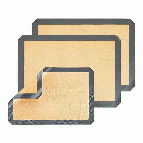 3 Tappetini da Forno Tappetino in Silicone Resistente al Calore Riutilizzabile e Antiaderente Tappetino Forno Silicone Adatto a per la Cottura al Forno per Macaron Biscotti Pasticcini