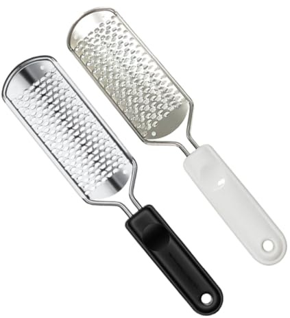WEKADRIN Unisex Edelstahl Fußfeilen 2 Stück Professioneller Hornhautentferner Waschbar Pediküre Werkzeuge für Hautschuppen Fußpflege Beauty