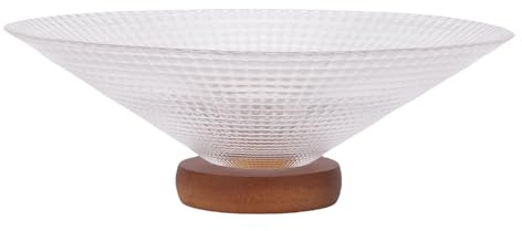 Hamwesh Frutero, Vidrio Decorativo Textura De Rejilla Vintage, Frutero con Soporte para Aperitivos, Nueces, Caramelos, Frutas, Ensaladas, Mostrador De Cocina, Comedor, Mesa De Centro