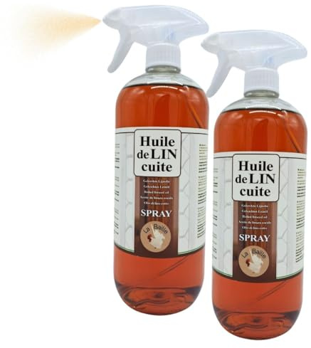 La Baille Flax Oil & Turpentine Essence - 50/50 Blend of Raw Flax Oil and Turpentine for Wood Processing & Other Materials (2 x Pure Cooked Flaxseed Oil Spray)
