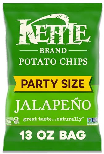 Kettle Brand Potato Chips, Jalapeno Kettle Chips, Party Size, 13 Oz