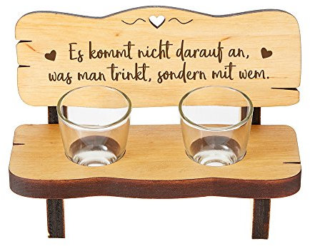 Schnapsbank mit Gravur, Schnapsgläser mit kleiner Holzbank, Hochzeitsgeschenk für Brautpaar, Trinkspruch Schnapsbrett, Geschenke für Paare, Schnaps Geschenk für Pärchen, Partner Shotgläser Dekoration
