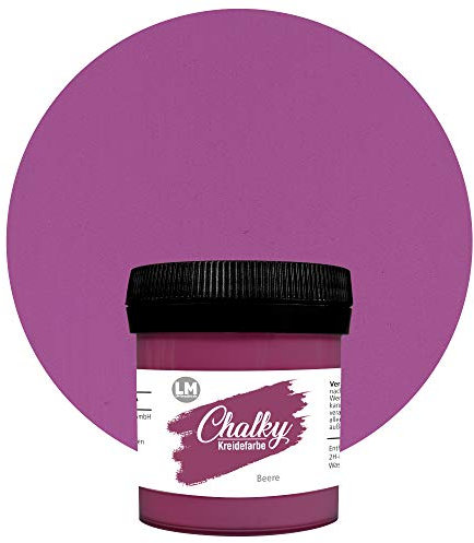 LM-Kreativ Chalky Kreidefarbe 100ml (Beere) - - Finish Kreide-Farbe für einen Vintage/Shabby-Chic-Look. Die Kreidefarben/Kalkfarbe sind auch als Holzfarbe verwendbar & trocken matt auf