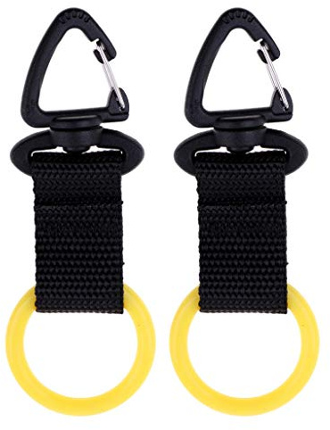 P Prettyia 2Pcs Deluxe Scuba Diving Webbing Regulator Octopus Mouthpiece Holder Attached with Swivel Clip - Yellow