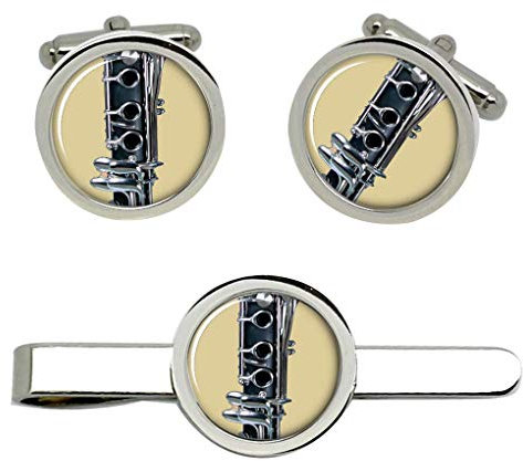 Giftshop UK Clarinette Boutons de Manchettes et Pince à Cravate Ensemble