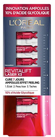 L'Oréal Paris - Peeling Effect Ampoules - 7 Day Anti-Aging Treatment - Anti-Stain & Smoothing - New Skin Effect in 7 Days - With Glycolic Acid - Revitalift Laser X3 - 7x 1ml