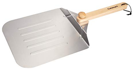 Cuisinart 14” Aluminum Pizza Peel, Lightweight Pizza Spatula with Foldable Wood Handle for Family Pizzas, Dough, Bread, Flatbreads, and More