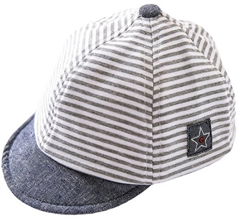 GEMVIE Gorro de Béisbol para Bebe Niño Verano Protector del Sol Gorra Niña Playa Rayas Clasicas Algodón Gris 2-4 años