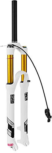 LvTu Mountainbike Magnesiumlegierung MTB Luft Feder Gabel 26/27.5/29 Zoll, Konischer Gabelschaft und Gerader Gabelschaft Fahrrad Vorderrad Gabel (Manuelle Sperre - Fernsperre) Zubehör