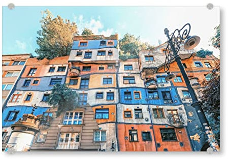 artboxONE Acrylglasbild 30x20 cm Städte Hundertwasser Village - Bild hundertwasser Architektur Austria