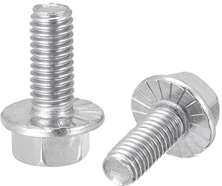 sourcing map M5x10mm Vis Bride Hexagonale Dentelé Boulons Inox 304 25Pcs | Métrique Filetage