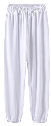 VIRACIN Kung Fu Pants Tai Chi und Wing Chun-Hose für Damen und Herren, Sporthose, leichte und glatte Kampfsporthose, Weiß-L