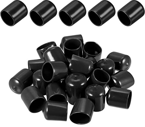 DMiotech 25 Pack 15mm ID Schwarz Schraube Gewinde Beschützer Gummi Endkappen Bolzen Abdeckungen für Schraube Bolzen Möbel Rohr