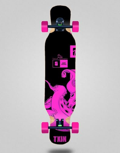 Txin Skate Skateboard Longboard Complete 46 x 10 Octopus Pink
