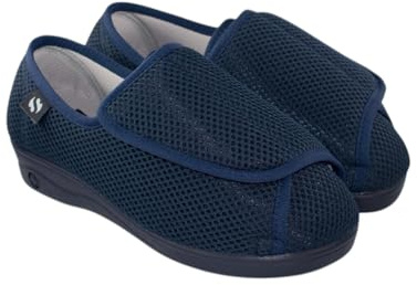 SEVILLAS Zapato para pies delicados, Diabéticos, posoperatorio Ancho Especial S Mod Patricia Rejilla (Azul Marino, Numeric_39)