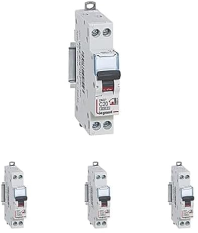 Legrand - Disjoncteur Phase + Neutre - 20A - bornes à vis - 1 module, Paquet de 4