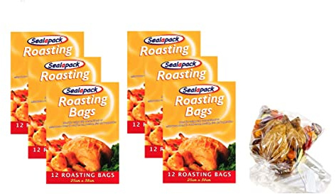 72 Large Oven Roasting Bags Chicken Turkey Fish Veg Microwave Oven Steam Bags 38x25cm