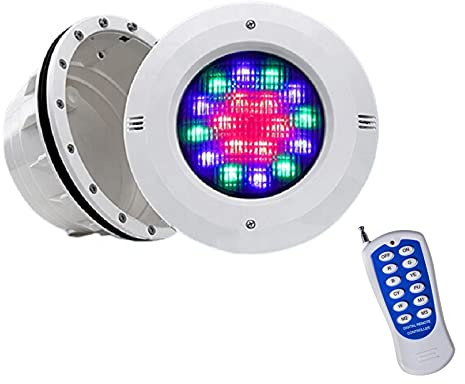 WZYJLyds Luci per Piscine Subacquee Par56 45W RGB Faretti per Piscina con Nicchia 12V AC IP68 Faretto Subacquee con Telecomando