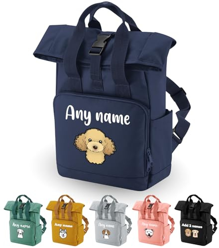 Spoilt Rotten Pets Choice of Breed Dog Rucksack Backpack With Custom Personalised Dog Name & Breed Design Pet Accessories Bag, Overnight, Holiday, Walking
