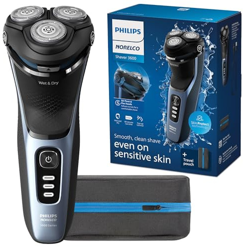 Philips Norelco Shaver 3600, wiederaufladbarer Nass- und Trockenrasierer mit Pop-Up-Trimmer und Aufbewahrungstasche, S3243/91