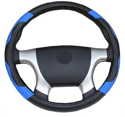 SAIBOL Lenkrad Abdeckung Auto Lenkradbezug Bus LKW Für 36 38 40 42 45 47 50 cm Außendurchmesser Blau Rot Mikrofaser Leder Lenkradhülle Lenkradbezug (Farbe : Blue 50CM)