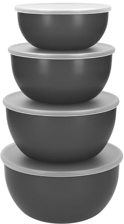 KitchenAid 4pc Meal Prep Bowls Set with Lids - Charcoal Grey