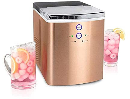TEmkin Portable Ice Maker Countertop - Ice Cube Maker Machine, 10 Ice Cubes Ready in 6-8mins, 30KG / 24H, Including Scoop and Removable Basket