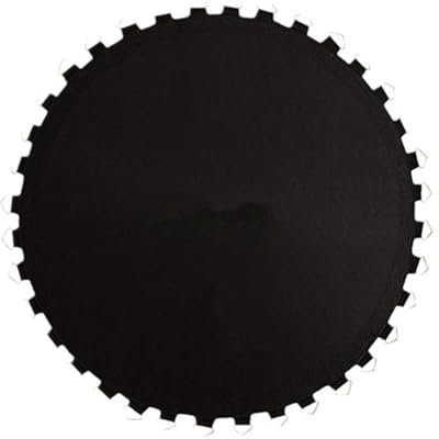Tappeto Elastico Telo Ricambio Trampolino, Tappetino da salto a molla di sicurezza con anelli a V, Accessori per trampolino rotondi resistenti ai raggi UV resistenti all'acqua, 12FT(72 buckle),Black