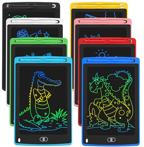 TQU LCD Writing Tablet for Kids, 8.5 Inch Colorful Doodle Board Drawing Tablet, Educational Learning Toys Birthday Gifts for Kids Age 3 4 5 6 7 8 (8 Pack)