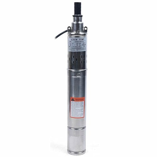 250W Tiefbrunnenpumpe, 20DB Edelstahl Wasserpumpe, 1600 Liter/Stunde, Eintauchtiefe bis 262 Zoll, fur Wassergewinnung, Landwirtschaftliche Bewässerung
