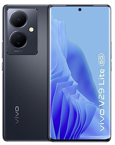 vivo V29 Lite 5G Smartphone, 8 GB + 128 GB, gebogenes 3D-AMOLED-Display, 120 Hz, 64 MP OIS-Kamera, 5000 mAh + 44 W FlashCharge, erweiterter RAM + 8 GB, Android 13, Schwarz