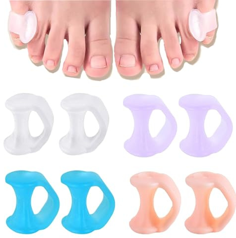 8 Stück Zehenspreizer Kleiner Zeh,Zehentrenner Schutz,Toe Stretcher,Zehenstrecker,Zehenspreizer Hallux Valgus,Zehentrenner Damen Silikon,Separators Zehenschutz Spacers,für Begradigen Zehenspreitzer