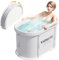Vasca da bagno pieghevole portatile per doccia, vasca da bagno a immersione per bagno caldo e bagno di ghiaccio, vasca da bagno sauna per adulti (94 x 55 x 56 cm)