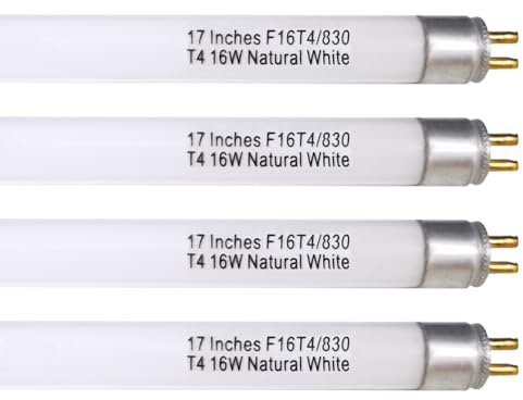 Celiwace F16T4 17 Inch Fluorescent Light Bulb 16W for Furnlite FC 952, T4 16 Watt Fluorescent Tube for Westek 20125 FA200WBC, Warm White G5 Base 4 Pack