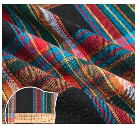 Karierter Baumwollstoff Tartan Stoff Meterware Verschiedene Karomuster DIY | Der Stoff überzeugt mit zeitlosem Karo-Design und eignet sich ideal für kreative Näh- und DIY-Projekte.