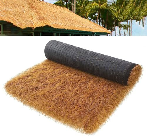 Künstliche Stroh-Rolle für Tiki-Bar, Dachdekoration, synthetisches Strohgras für Strand, Hawaii-Party und Gartenzaun, Dekoration, mexikanisches Strohgras, Rolle (Größe: 0,5 x 10 m)