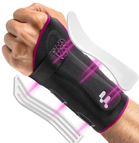 Fitomo Ultra-Thin Wrist Splint for Carpal Tunnel, Breathable for Daily Wear | Invisible Support, Soft Yoga Fabric, Removable ergonomic Splint, Adjustable Compression for Tendonitis Arthritis Sprain