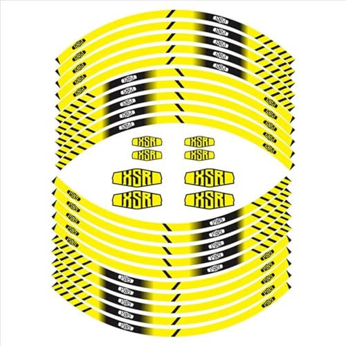 OPYJRL Schön und langlebig Motorradreifen Aufkleber Rad Reflektierende Dekoration Innenreifen Aufkleber Abziehbilder Für XSR XSR(Yellow)