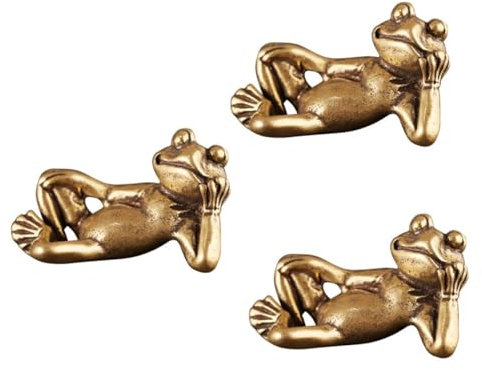ULTECHNOVO 3stücke Brass Frosch Statue Vintage Dekofigur Für Schreibtisch Und Kreative Skulptur Messing Als Für Und