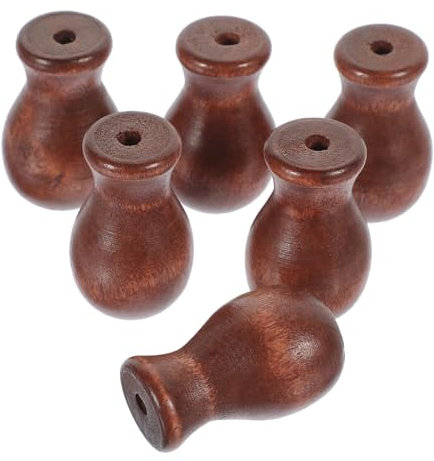 HOLIDYOYO Wooden Cord Pull Knobs 6pcs Brown for Shades and Blind Curtains