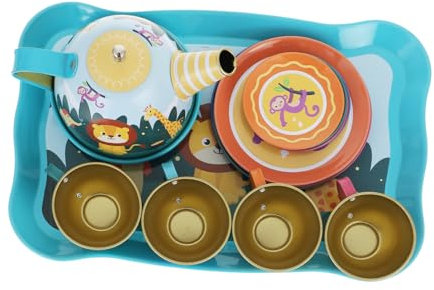 Sosoport Tin Tea Set Plaything for Girls Animal-themed Afternoon Tea Toy for Pretend Play Parent-boy Girl Bonding